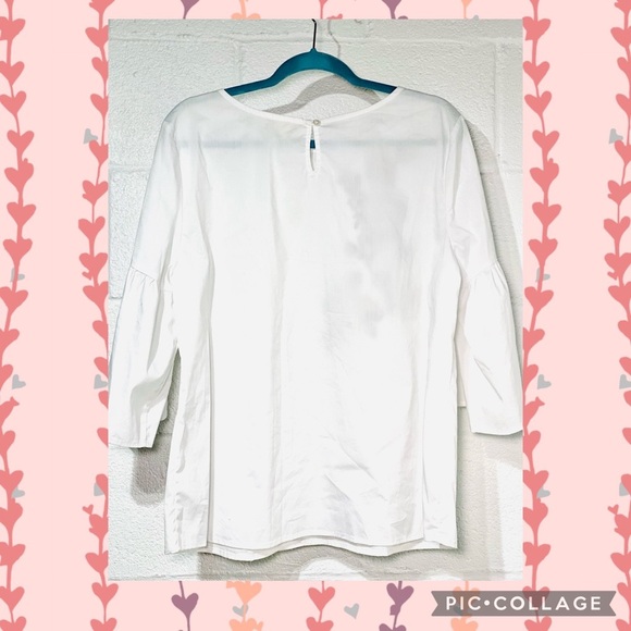 Como Blue White Embroidered Floral Top  XL - Picture 2 of 4